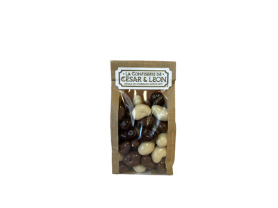  SACHET KRAFT - NOIX DE CAJOUX 3 CHOCOLATS  250GR