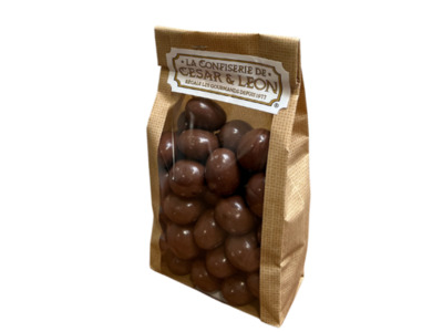  SACHET KRAFT - AMANDES CHOCOLAT LAIT 250GR